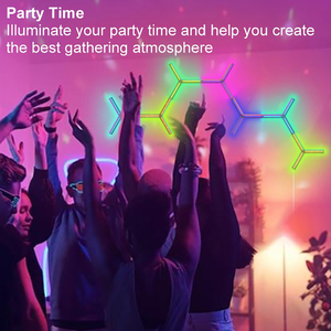 Lámpara de Pared Inteligente DIY con Control por WIFI <span class=keywords><strong>y</strong></span> Aplicación, Paquete de 7 Lámparas Nocturnas Inteligentes Glide <span class=keywords><strong>Y</strong></span>, Compatible con Amazon <span class=keywords><strong>Alexa</strong></span> <span class=keywords><strong>y</strong></span> <span class=keywords><strong>Google</strong></span> <span class=keywords><strong>Assistant</strong></span> para Sala de Juegos - Product Image 5