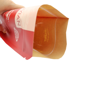 Biodegradabile richiudibile per <span class=keywords><strong>biscotti</strong></span> e alimenti in plastica con chiusura a chiusura lampo Kraft Stand up sacchetto di imballaggio con finestra - Product Image 4