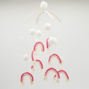 Bamboo Mobile Bell Bed Bell Semicircle with <strong>Pompom</strong> <strong>Maker</strong> - Product Image 2