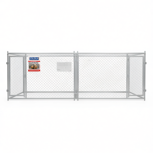 Cage pour chien extra large, grise, en acier galvanisé, portes en acier, enclos pour animaux de compagnie d'intérieur, forme rectangulaire, style simple - Product Image 1