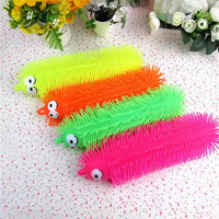 Balle anti-stress en plastique Caterpillar, jouet sensoriel souple et scintillant pour adolescents et adultes