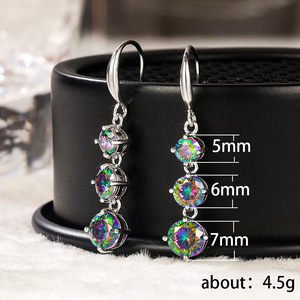 Orecchini Pendenti Lunghi in Cristallo Multicolore per Donne, Accessori Eleganti di Moda Primavera-Estate - Product Image 5