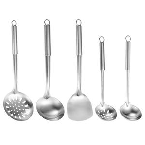 Ensemble d'ustensiles de cuisine en acier inoxydable, 5 pièces, cuillère, spatule, écumoire pour faire sauter, servir des soupes - Product Image 3