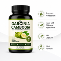 6+1 Capsules de Garcinia Cambogia – Formule Naturelle à Base de Plantes pour Adultes, Sans Gluten, Favorise la Digestion et le Métabolisme Corporel – 150 Comprimés pour la Perte de Poids Quotidienne