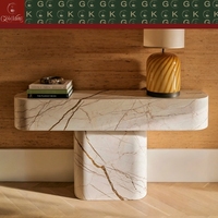 Table console en marbre doré Sofitel GOLDKING, style moderne, pour entrée, couloir, appartement, hôtel, fabrication directe OEM ODM