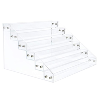 Support de rangement de maquillage de bureau en acrylique transparent rotatif et pliable à plusieurs niveaux pour l'affichage de cosmétiques et de parfums