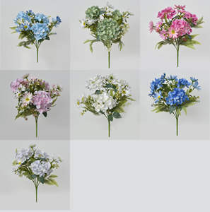 <span class=keywords><strong>Fiori</strong></span> Artificiali in Seta da 50CM Stile INS, Petali <span class=keywords><strong>di</strong></span> Margherita e Ortensia con Fogliame, Piccolo Mazzo <span class=keywords><strong>di</strong></span> <span class=keywords><strong>Fiori</strong></span> Bianchi per Decorazione Casa - Product Image 6