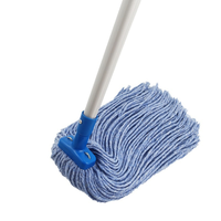 Tête de balai serpillère en coton bleu pour nettoyage humide des sols domestiques et hôteliers – Remplacement