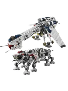 10195 Dropship Republic con AT-OT Walker, Juego <span class=keywords><strong>de</strong></span> Bloques <span class=keywords><strong>de</strong></span> Construcción, Ladrillos <span class=keywords><strong>de</strong></span> Juguete, 05053, Kit <span class=keywords><strong>de</strong></span> Modelo <span class=keywords><strong>de</strong></span> Robot <span class=keywords><strong>de</strong></span> <span class=keywords><strong>la</strong></span> <span class=keywords><strong>Guerra</strong></span> <span class=keywords><strong>de</strong></span> <span class=keywords><strong>los</strong></span> <span class=keywords><strong>Clones</strong></span>, Regalo para Niños, 1758 Piezas - Product Image 2