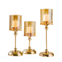Porte-bougie en fer durable pour dîner aux chandelles - Décoration de table de luxe pour la maison