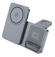 Support de charge sans fil rapide multifonction 3 en 1 portable avec logo personnalisé en gros, chargeur sans fil pliable 3 en 1 pour téléphone 15W