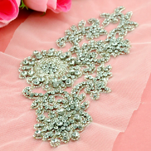 Apliques bordados de diamantes de imitación de cristal de fantasía 3D para ropa y vestidos de novia parche africano 3D - Product Image 1