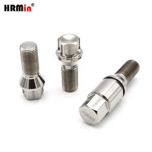 Boulons de roue automobile en titane Gr.5 Ti-6Al-4V à cône de 60 degrés M14x1.5x28mm avec boulons <span class=keywords><strong>antivol</strong></span> et clé en titane - Product Image 6