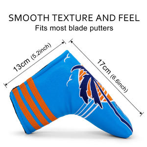 Latest Design Embroidery Blue Coconut Tree Seagull Golf Blade <b>Putter</b> Headcover Magnetic Pu Leather Golf <b>Putter</b> <b>Cover</b> - Product Image 6