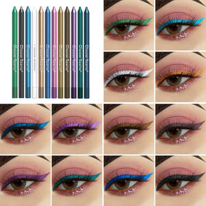 Vente en gros de 12 couleurs de fards à paupières minéraux, stylo pour les yeux, finition nacrée colorée, longue durée, imperméable, certifié CE, maquillage - Product Image 2