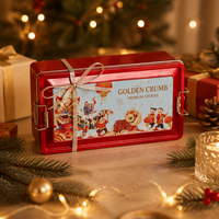 Nouvelle boîte en fer blanc rectangulaire de qualité alimentaire 2026 avec couvercle à charnière, écologique, pour le stockage de chocolat, pain, biscuits, snacks, thé, avec logo personnalisé