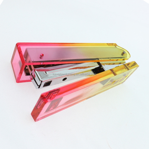 Văn phòng phẩm hiện đại Thiết lập vừa có kích thước màu Đỏ màu vàng Gradient Máy tính để bàn giấy Stapler nhãn hiệu Acrylic văn phòng cuốn sách ràng buộc Stapler máy - Product Image 3