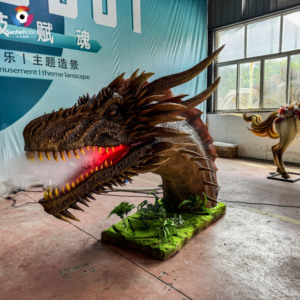 Cabeza de dinosaurio animatronic personalizada, simulación de cabeza de dragón occidental, puede escupir humo de la boca para el parque de atracciones <span class=keywords><strong>Dino</strong></span> - Product Image 5