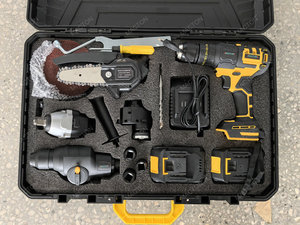 Kit d'outils électriques sans fil 5-en-1 le plus vendu : tournevis électrique, perceuse à percussion, meuleuse d'angle, scie électrique - Product Image 5