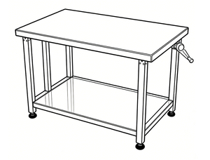 Table de travail à hauteur réglable, ergonomique, avec étagère inférieure pour cuisine - Product Image 3