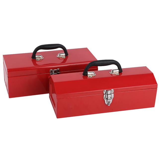 Single Layer Red Portable Steel Tool Box Thickened Hardware Storage for Sheet Metal Fabrication Powder Coated Finish