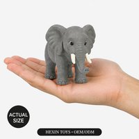 Figurine d'éléphant réaliste en PVC gris 11x4,5x8cm, jouet éducatif sur le thème de la faune sauvage, décoration de bureau pour enfants