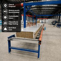 Panneau sandwich en laine de roche avec bordure en polyuréthane pour la construction de bâtiments commerciaux, système de toiture, de murs et de cloisons