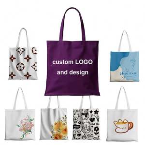 Bolsa de Compras Reutilizable Tipo Tote con Bolsillo para Botella de Agua, Bolsa de Lona Pequeña Personalizada - Product Image 1