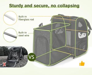 Portador de mascotas de muestra gratis, portador de perro portátil aprobado por la aerolínea con estructura estable, bolsa de tela de malla transpirable para mascotas - Product Image 5