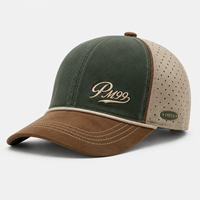 Casquettes de camionneur unisexes imperméables à 5 panneaux en sergé maille polyester/coton avec rivets, logo brodé personnalisé, casquettes d'extérieur personnalisées