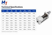 Étau de précision à mâchoires plates MT, vente en gros, personnalisation OEM, acier allié 0,003 mm 58HRC, étau de banc manuel pour rectification/fraisage 2-8