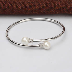Pulsera de Plata de Ley S925 Personalizada con Doble Perla Hueca para Mujer, Anillo de Mano DIY con Accesorios Huecos de Semi-Perla - Product Image 3
