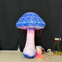 Modèle gonflable de champignon bleu, ballon gonflable personnalisé en forme de légume avec éclairage LED, champignon gonflable pour festival de musique/accessoire de scène