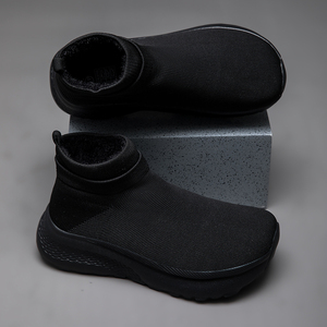 Chaussures de sport à enfiler pour hommes avec tige extensible, doublure en peluche, chaussures d'hiver chaudes, confortables, antidérapantes, chaussures de course, logo personnalisé - Product Image 4