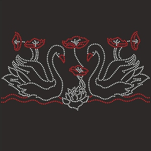 Đáng Yêu Sẵn Sàng Để Tàu Rhinestone Sắt Trên Motif Thiên Nga Thiết Kế Rhinestone Appliques Chuyển - Product Image 1