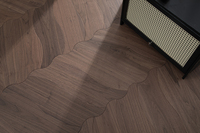 Parquet en bois d'ingénierie à motif artistique de fleur de lotus personnalisé