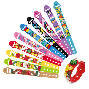 Giáng sinh Xmas tự làm hạt nhỏ khối xây dựng Vòng đeo tay nhựa Dây đeo cổ tay trẻ em ngày quà tặng đồ chơi bán buôn - Product Image 1