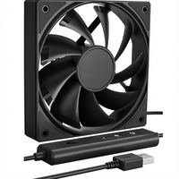Ventilateur de refroidissement OCOCOO 120x120x25mm à 9 pales, anti-vibration, avec contrôleur de vitesse et haute pression statique pour refroidissement liquide de serveur