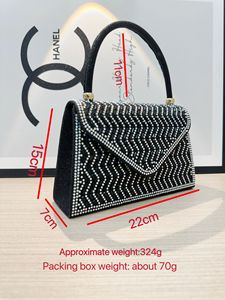 New Cross-border Trade Simple Polyester Evening Wedding <b>Handbag</b> Rhinestone Sequins Full Street Trend Bucket Tanjing - Product Image 3