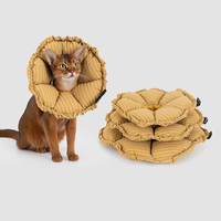 Collier de récupération pour chien et chat, convertible, réglable, imperméable, à motif écossais floral, type donut, protection de cou post-opératoire, anti-léchage et anti-morsure
