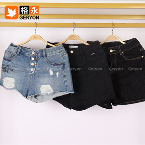Shorts <span class=keywords><strong>en</strong></span> <span class=keywords><strong>jean</strong></span> <span class=keywords><strong>taille</strong></span> haute vintage Geryon pour femme, <span class=keywords><strong>en</strong></span> balles, pour Ukay, été, seconde main, <span class=keywords><strong>en</strong></span> vrac, 45 kg MOQ - Product Image 5