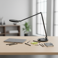 Lampe de bureau LED contemporaine à intensité variable continue, commande tactile, bras flexible réglable, protection oculaire, en ABS, pour salle de lecture