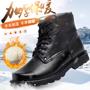 Botas de Nieve para Hombre, Forradas de Lana, Impermeables, con Tacón Medio, para Invierno, Cálidas, de Caña Alta, Color Sólido - Product Image 3
