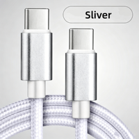 Kabel Pengisian Cepat Tipe-C ke Tipe-C 60W dengan Jalinan Nilon 1M-3M untuk Ponsel, Jam Tangan Pintar, Power Bank & Kamera
