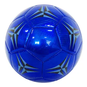 Ballon de football en or, vente en gros, bonne qualité, cousu à la machine, en cuir PVC laser, taille officielle 5