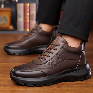 Zapatos Casuales Retro de Cuero Genuino para Hombre, Otoño 2026, Transpirables, Ligeros, con Suela Suave y Aumento de Altura, Zapatos de Negocios - Product Image 5