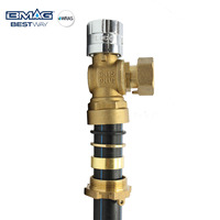 Vanne à boisseau sphérique manuelle OEM en laiton magnétique antivol de type angle BMAG 1/2"-1" DN15 PN16 verrouillable pour compteur d'eau