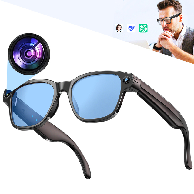 ODM Smart Glasses With AI Translation 8MP HD Video Recording Wear Detection Bluetooth 54 Wireless Transmission Supplier