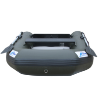 Bateau pneumatique à rames en PVC épaissi de 0,9 mm avec plancher pneumatique, support pour moteur hors-bord, vert, pour la pêche et les sports nautiques