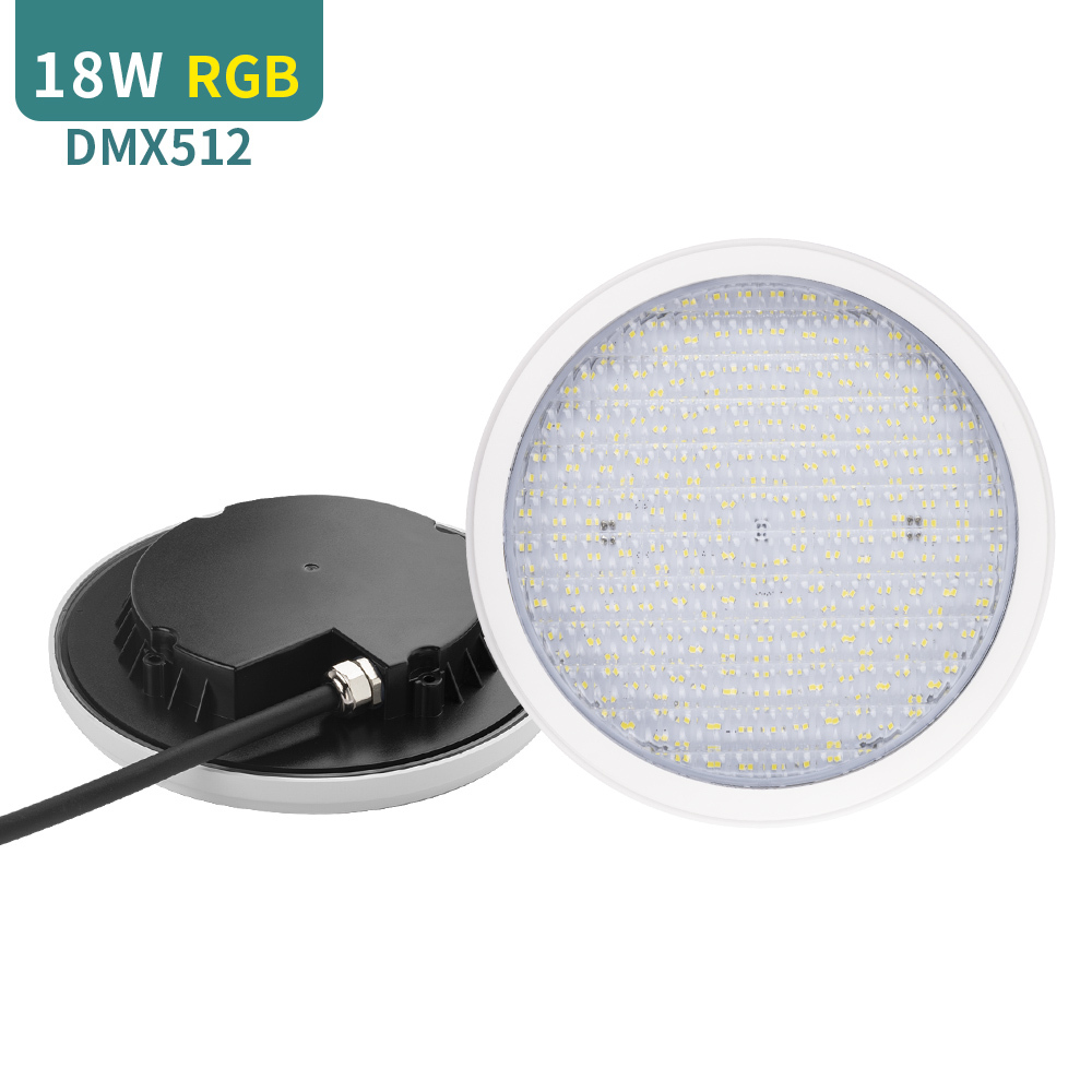 18W RGB DMX512 Control Par56 IP68 Led Color Changing Fiberglass Swimming Pool Light